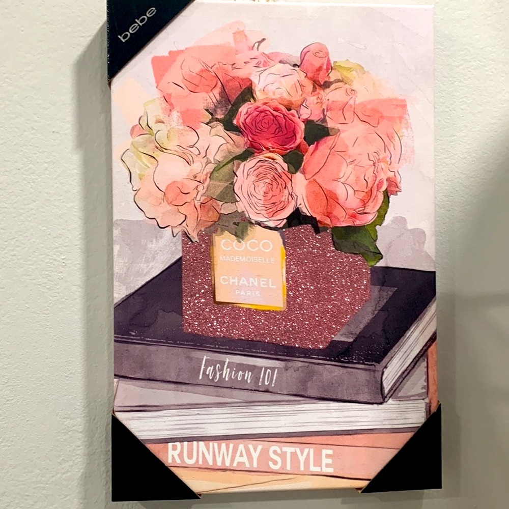 Brand New- Bebe Wall canvas art - with glitters 12x18 inches Approx.